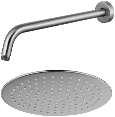 Fortifura Calvi Hoofddouche - 25cm - rond - wandarm 35cm - Geborsteld RVS PVD (RVS)