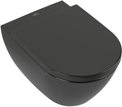 Villeroy & Boch Subway 2.0 wandcloset - 56cm - directflush - diepspoel - CeramicPlus - Pure black (zwart)
