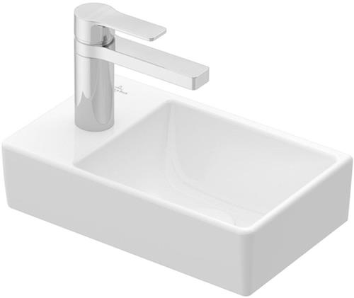 Villeroy & Boch Avento fonteinset - 36x22x11cm - kraangat links - chromen fonteinkraan - glans wit