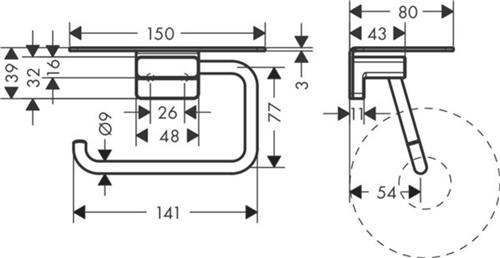 Hansgrohe Addstoris closetrolhouder met planchet mat wit