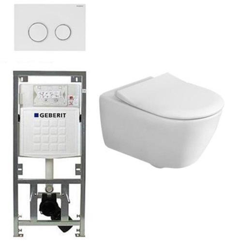Villeroy & Boch Subway 2.0 Inbouwset met wandclosetpot wit softclose slimseat zitting afdekplaat sigma20 wit