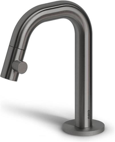 Clou Kaldur fonteinkraan korte uitloop R gunmetal geborst. PVD