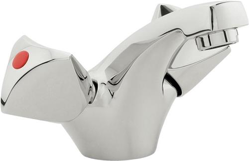 Nemo Start Riga wastafelmengkraan tweegreeps eengats met vaste bek lediging met ketting chroom