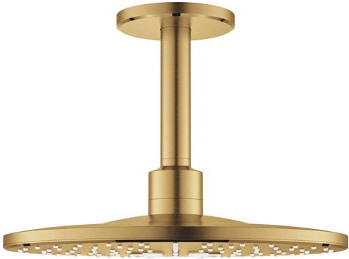 GROHE Rainshower Smartactive hoofddouche 31cm met plafondarm met 2 straalsoorten cool sunrise geborsteld