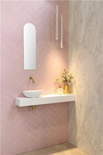 INK One waskom - 33x19x10cm - ovaal - polystone wit mat