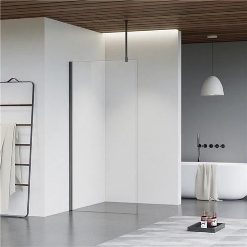 Fortifura Galeria inloopdouche - 90x200cm - helder glas - plafondarm - Geborsteld Gunmetal PVD