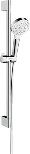 hansgrohe Crometta doucheset 1jet EcoSmart met Unica'Croma glijstang 65 cm wit/chroom
