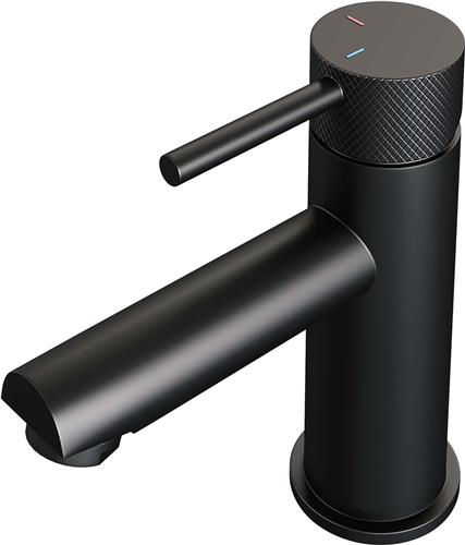 Brauer Black Carving - Wastafelkraan - Opbouw - Mat Zwart - Mengkraan - Laag - 1 Greeps - Model A