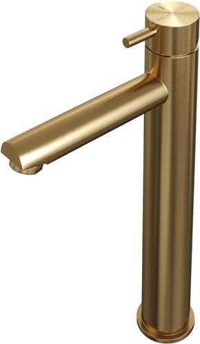 Brauer Gold Edition wastafelkraan verhoogd - hendel 5 - geborsteld goud PVD