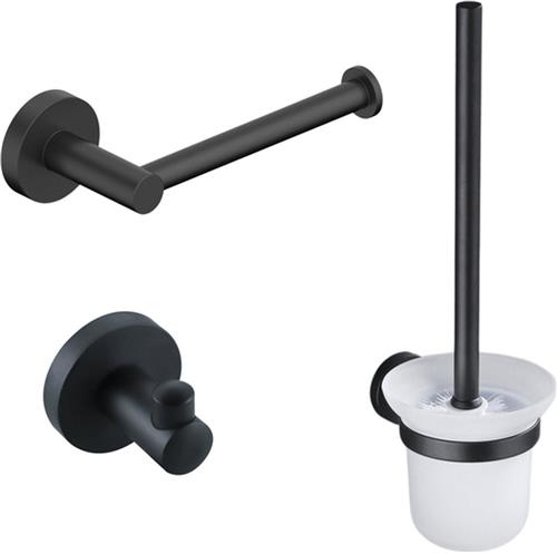 Fortifura Calvi Toiletset 3-delig mat zwart