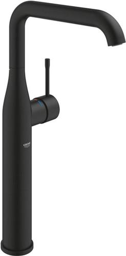 Grohe Essence New 1-gats wastafelkraan xl-size m. gladde body voorsprong 17.9cm phantom black