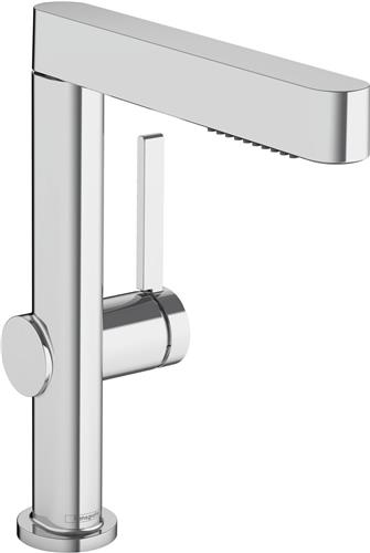 hansgrohe Finoris wastafelkraan 230 2 jet met uittrekbare vuistdouche met afvoerplug chroom