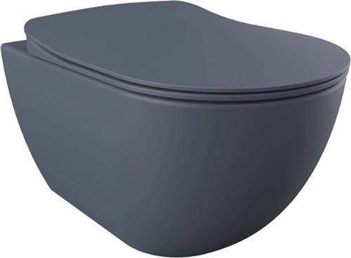 Creavit Free Wandclosetpot Randloos Met RVS Sproeier (Bidet) Mat Basalt