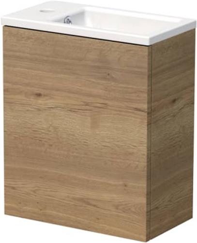 Beaux Marseille fonteinmeubel met fontein en deur links 40cm natuur eiken