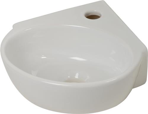 Plieger Corner hoekfontein - 1 kraangat - zonder overloop - glanzend wit - 29.5x31.5x9.5cm - keramiek