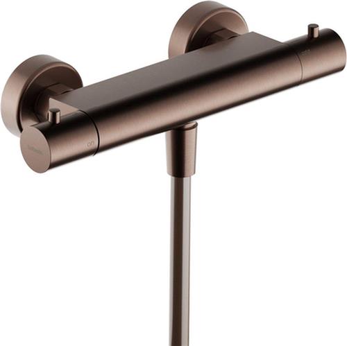 Hotbath Ace Douchemengkraan - thermostatisch - opbouw - Geborsteld Koper PVD