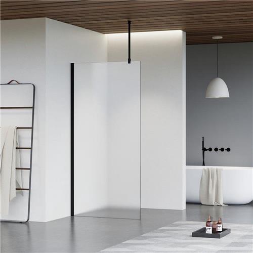 Fortifura Galeria inloopdouche - 160x200cm - mat glas - plafondarm - mat zwart