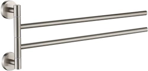 Plieger Vigo Handdoekhouder  Handdoekhouder Badkamer 45 cm  Dubbel  RVS  Wandmontage  10 jaar garantie  Geborsteld Chroom