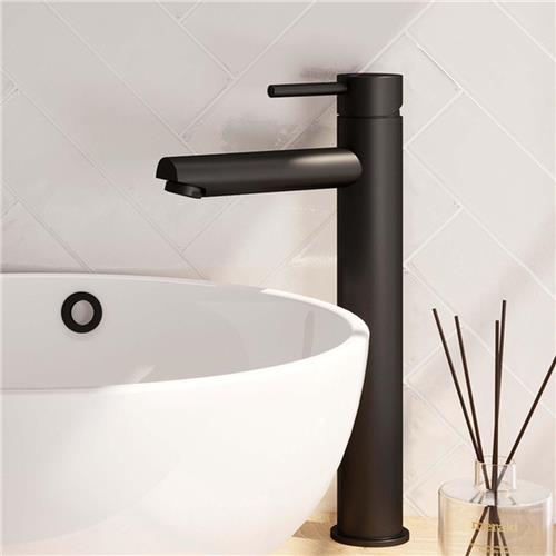 Brauer Black Edition wastafelkraan verhoogd - hendel 1 - mat zwart