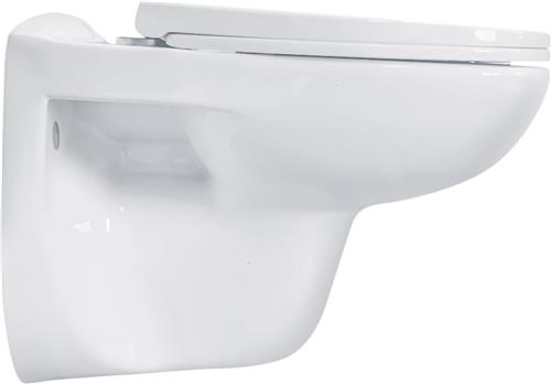 QeramiQ Basic Start Classico Wandclosetset - 54.5x35.5cm - diepspoel - rimless - softclose zitting - glans wit