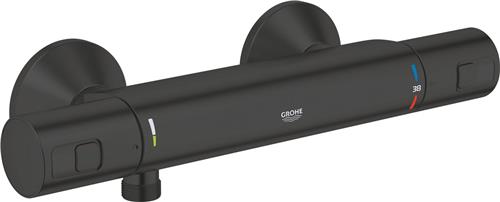 GROHE Precision Start Thermostatische Douchekraan - 15 cm - Waterbesparend - Inclusief koppelingen - Mat zwart