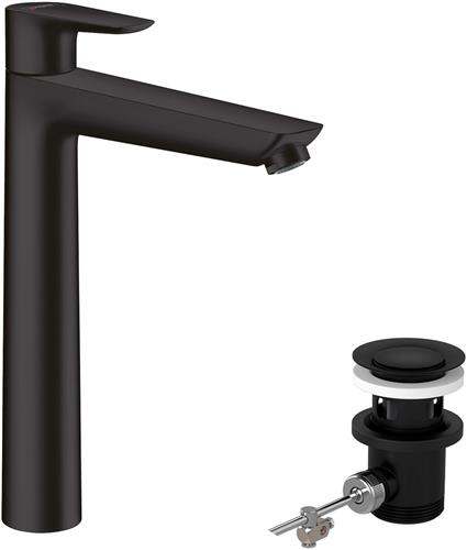 hansgrohe Talis E ééngreeps wastafelmengkraan 240 met trekwaste mat zwart
