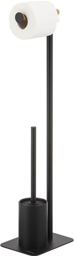 Sealskin Brix Toiletbutler vrijstaand - Toiletborstel met houder - wc rolhouder zonder klep - Zwart