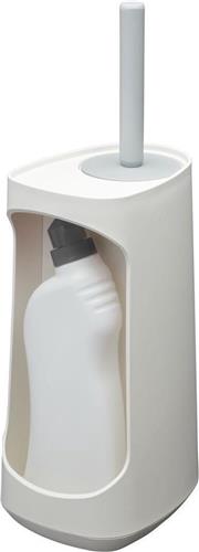 Tiger Tess - Toiletborstelhouder met opbergfunctie vrijstaand en Swoop® borstel flexibel - Wit / Lichtgrijs