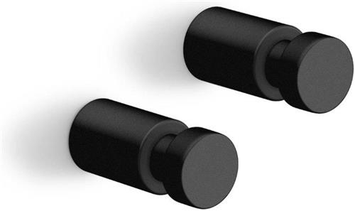 Zack Aivo handdoekhaak set van 2 klein zwart