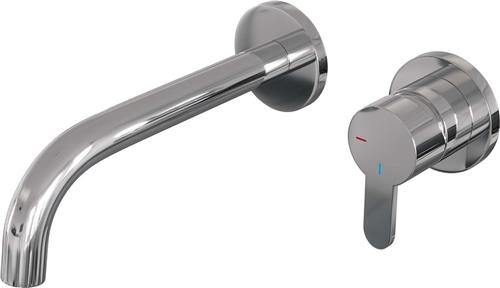 Brauer Chrome Edition Wastafelmengkraan type B4 greep inbouw ronde rozetten ColdStart chroom gepolijst