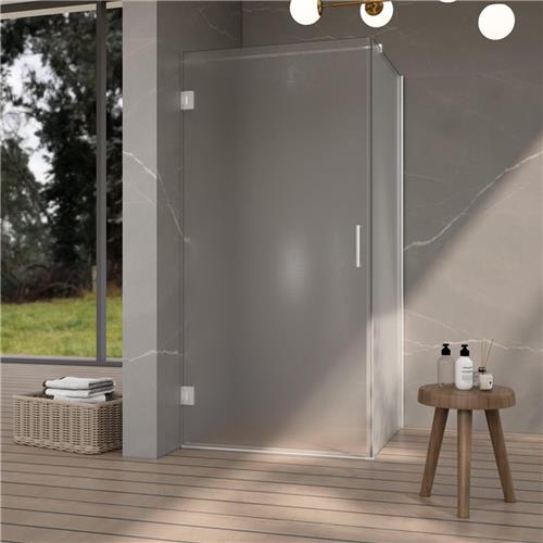 Fortifura Galeria Douchecabine - 90x90x200cm - scharnieren - deurgreep - vlak - gesatineerd veiligheidsglas - Chroom