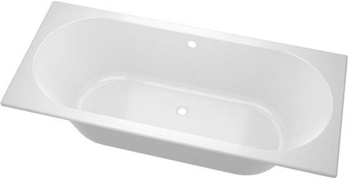 Zeza Oval Ligbad - 170x70cm - acryl - duo - glans wit