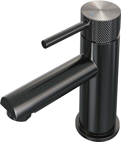 Brauer Gunmetal carving Wastafelmengkraan opbouw - laag - model a - PVD - geborsteld gunmetal