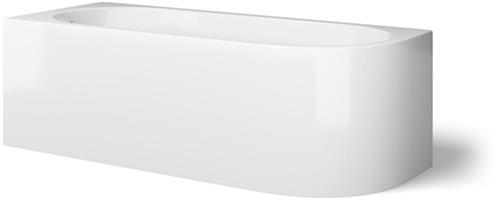 Looox Bath collection hoekbad - 170x70x55cm - links - wit glans