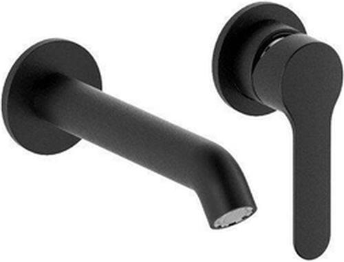 Nemo Nero wastafelkraan - 16cm - inbouw - mengkraan - messing zwart mat