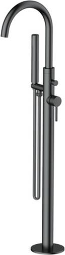 Fortifura Calvi Vrijstaande Badkraan - 113cm - handdoucheset - mat Zwart