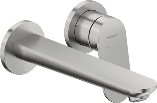 Duravit Wave - Inbouw wastafelkraan, 2-gats installatie, geborsteld rvs WA1070004070