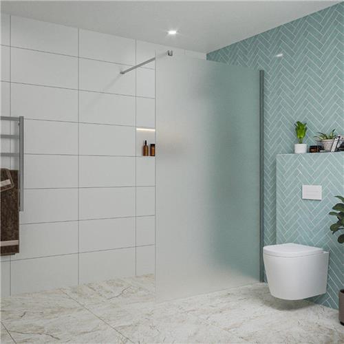 Fortifura Galeria inloopdouche - 120x200cm - mat glas - wandarm - chroom