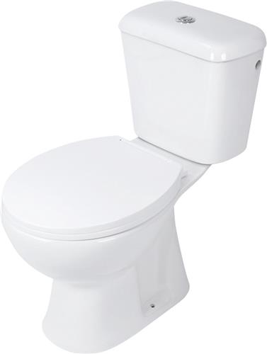 Toiletpot Differnz Staand Met AO Uitgang Inclusief Toiletbril Wit