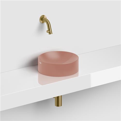 Clou Vale fontein 22cm zonder kranenbank, mat roze keramiek